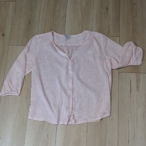 Tommy Bahama Light Pink Button-Down Shirt Sheer Size M